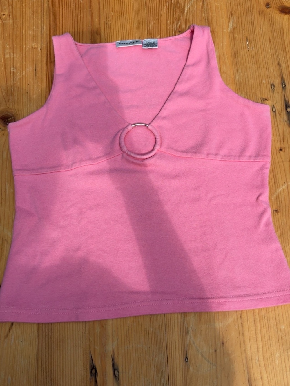 Y2K Energie Pink Ring-Detail Sleeveless Tank Top